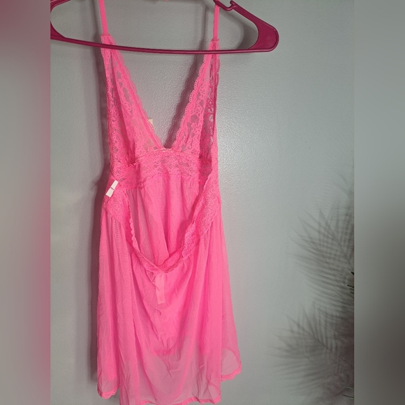 Victoria Secret Sheer Pink Lingerie Size Large - Picture 4 of 7